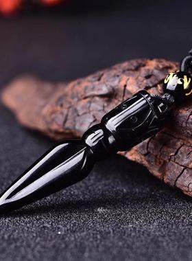 2026东海节高水晶天然黑曜石金刚杵吊坠男女款式项链项坠饰品