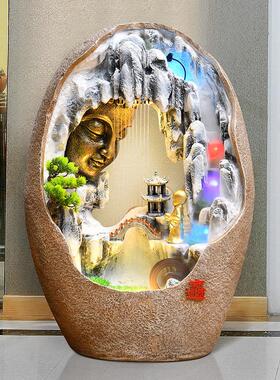 2026中式佛流水摆件客厅落地喷泉办公室禅意风水招财水景家装饰品