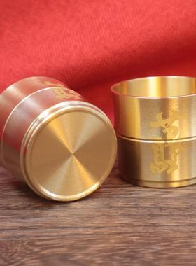 2026家用黄铜酒杯茶杯客厅供佛水杯佛前供杯铜制竹节杯家居装饰品