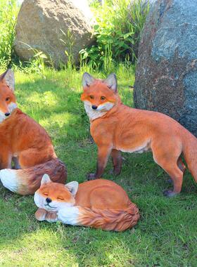 2026仿真狐狸摆件动物雕塑模型户外草坪幼儿园景观灵狐造景庭院装