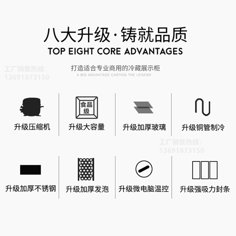 XINGX/星星Q-D1.0U3三门挂猪柜双机单双温冷藏冷冻柜双四六门冰箱 - 图0