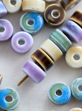 纯手工diy解压声控手作学生女大孔编织配件材料饰品首饰花篮新