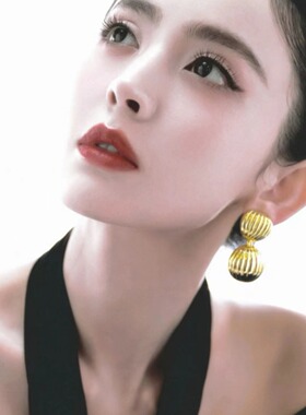 美人余余梦李一桐同款复古时尚百搭金色贝壳耳环耳夹款女时尚耳饰