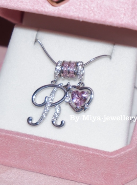 美式甜心双隔片字母定制项链