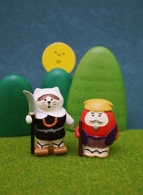 日式复古创意中秋节猫咪装饰摆件