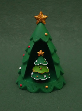 桌面微缩圣诞树屋摆件治愈系礼物