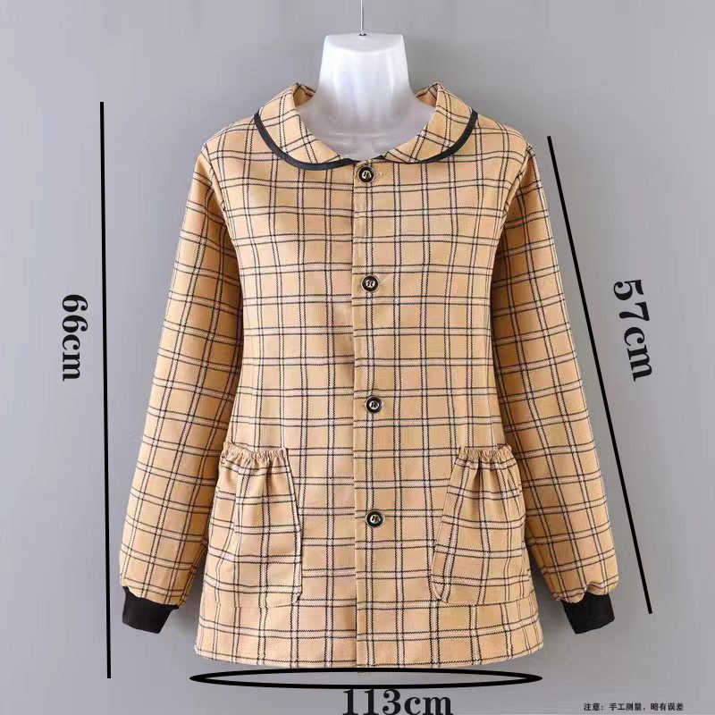 新款正穿长袖棉布短款翻领透气耐磨厨房家用做饭耐脏工作服罩衣女,淘宝优惠券,粉丝福利购,淘宝优惠卷