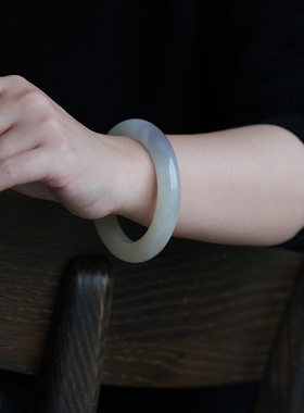 远家天然和田玉藕粉/蜂蜜水桂花糕手镯/烟紫售后需48h内退回Y-933