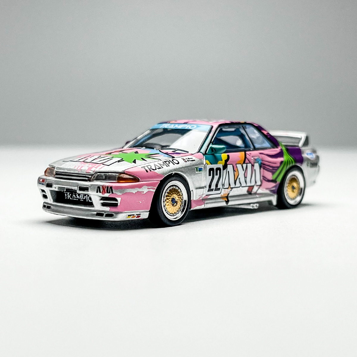 现货 POPRACE 1:64 尼桑 天际线 GT-R R32 锦标赛 合金汽车模型 - 图3