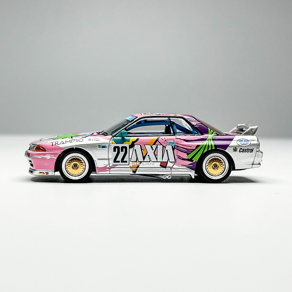 现货 POPRACE 1:64 尼桑 天际线 GT-R R32 锦标赛 合金汽车模型 - 图2