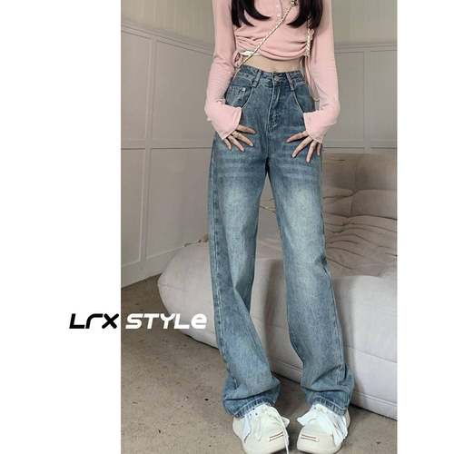 高腰筒直牛LRX5260X仔裤女春秋2窄025年新款个子美式版春秋小显瘦 - 图2