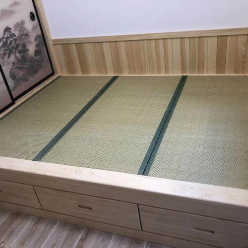 樟子松木实木炕沿整根原木榻榻米炕沿 平板型L型反沿清漆可定做 - 图2