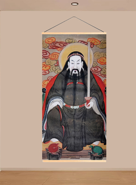 真武大帝挂画玄天上帝中堂玄关墙壁装饰画玄武祖师爷卷轴画高清
