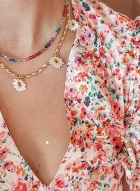 天然贝母雏菊项链白百何同款