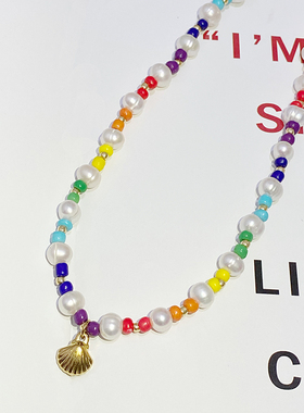 ggxr2021秋新款彩虹珍珠贝壳