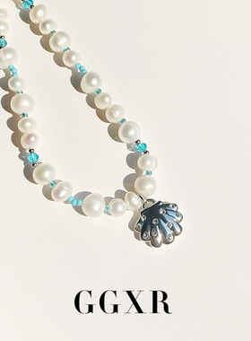 天然巴洛克珍珠贝壳项链