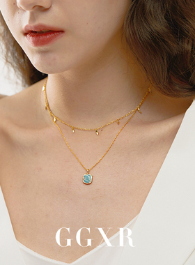 GGXR天然石头925银项链