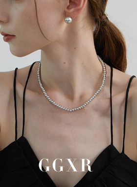 进口奥地利灰色真多麻项链珍珠