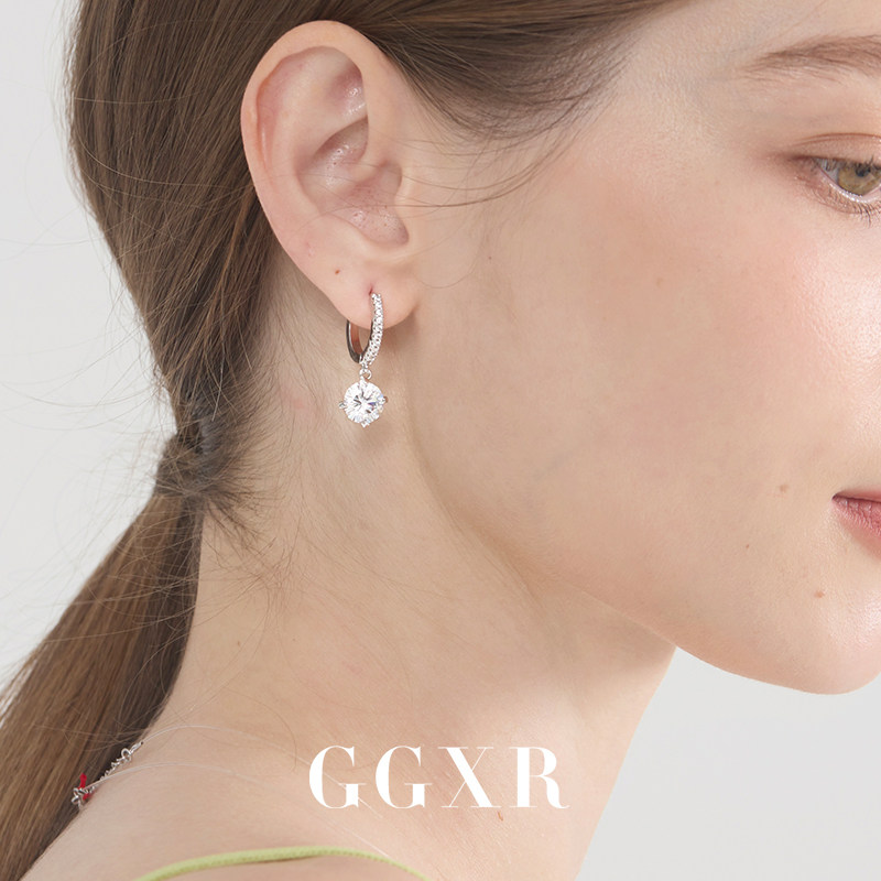 GGXR 欧美微镶满钻吊坠锆石耳环无耳洞耳夹,淘宝优惠券,粉丝福利购,淘宝优惠卷