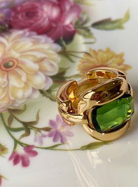 savi同款祖母绿戒指女绿宝石大气