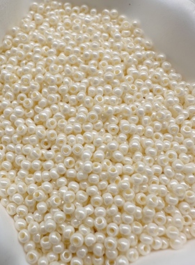 2mm奶油实色米珠散珠小珠子辅料珠手作玻璃珠串珠材料圆珠diy饰品