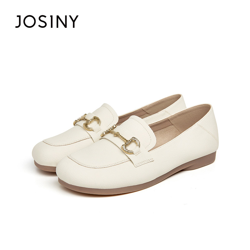 卓诗尼春秋季新款女士单鞋子圆头平底浅口一脚蹬乐福鞋休闲时装潮,淘宝优惠券,粉丝福利购,淘宝优惠卷