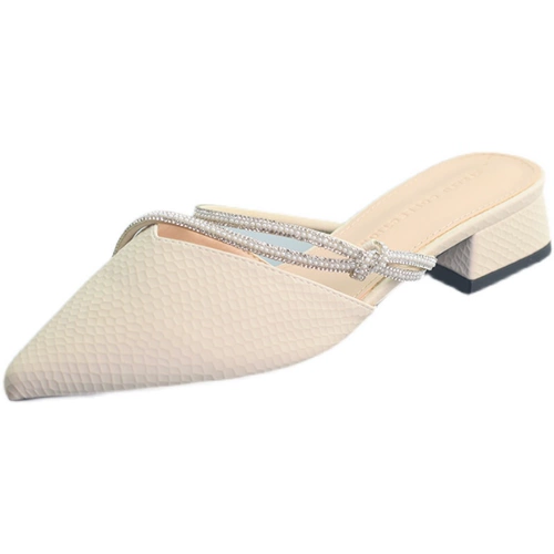 Летняя обувь, слайдеры, комфортные модные тапочки с заостренным носом