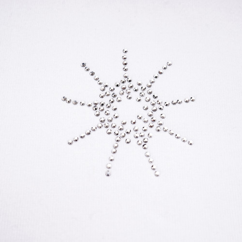 TCH2025冬上新时尚潮牌烫钻白色休闲宽松百搭短袖T恤T75D10E1008 - 图1