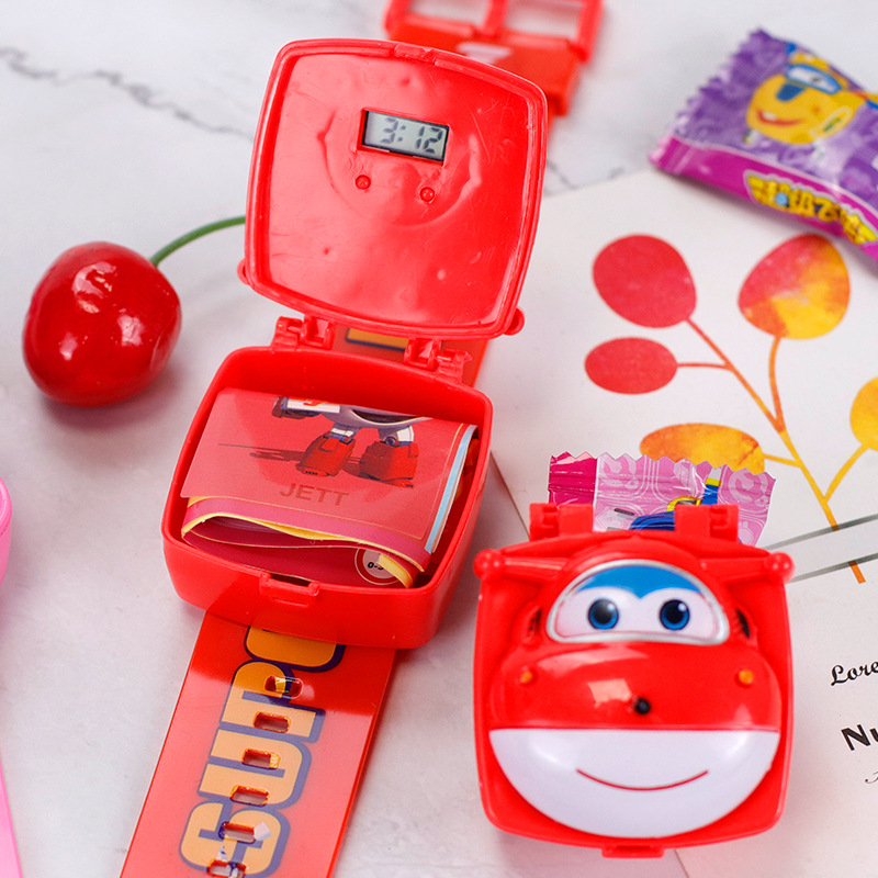金稻谷6g超级飞侠电子手表玩具儿童小爱乐迪手表零食水果糖组合装 - 图0