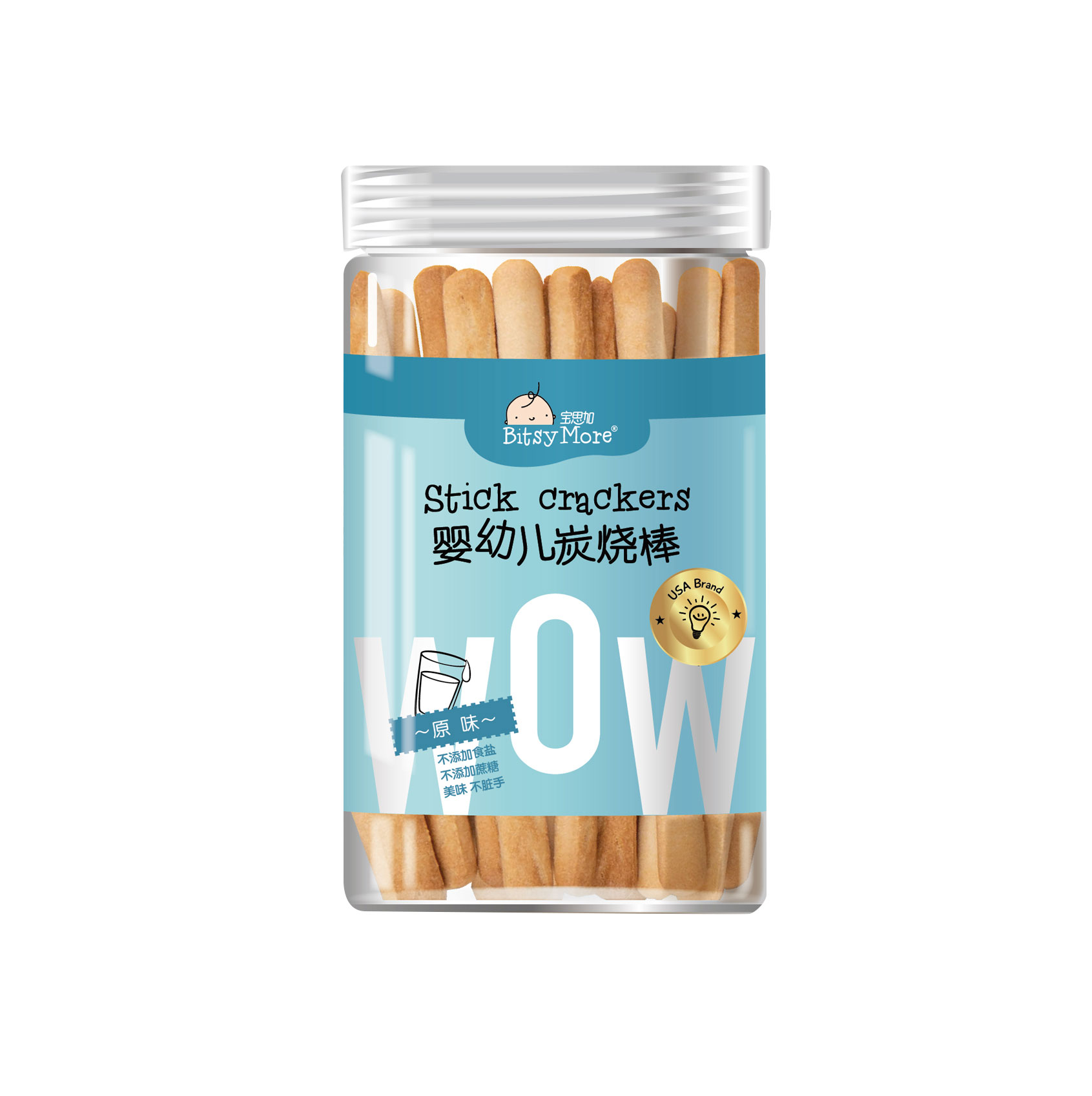 宝思加米饼宝宝零食炭烧棒手指饼干磨牙棒小吃宝宝辅食145g罐坚果_奶粉_辅食_营养品_零食