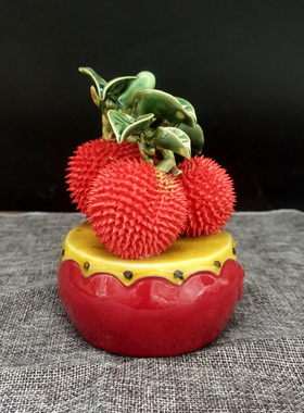 陶瓷荔枝摆件家居客厅玄关装饰品