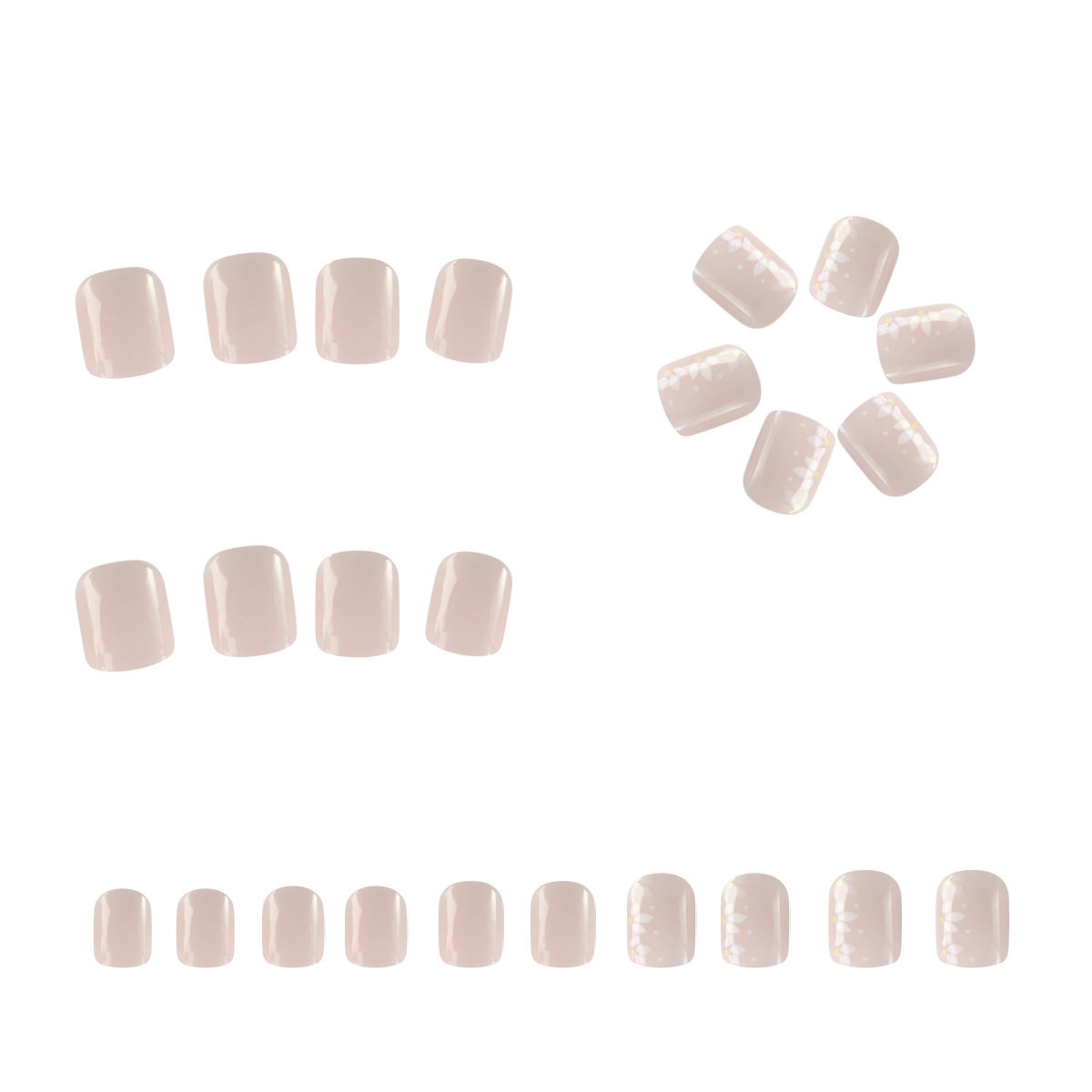 ins小清新美甲穿戴甲美甲简约粉色小花假指甲贴pressonnail,淘宝优惠券,粉丝福利购,淘宝优惠卷