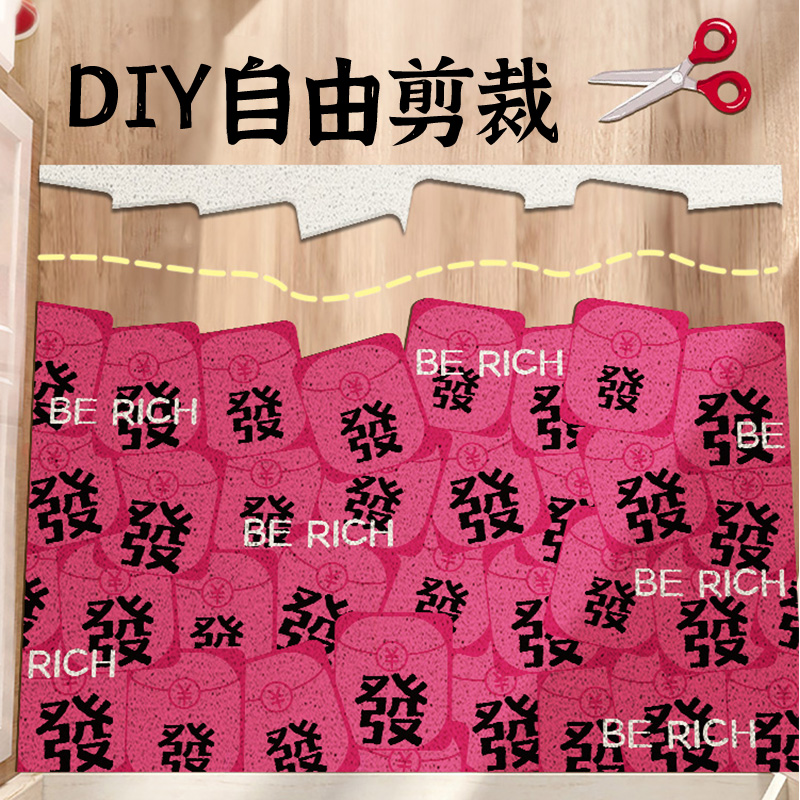 蛇年入户门地垫新年进门丝圈耐脏防滑门垫进门玄关门口脚垫可裁剪 - 图0