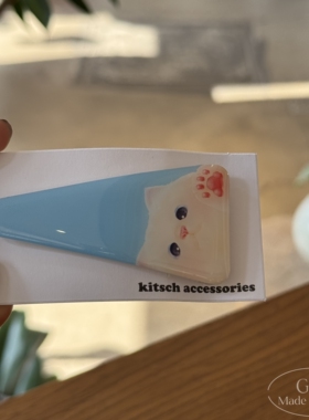 韩国进口kitsch女童三角猫咪BB夹