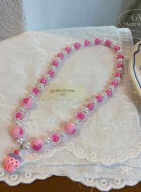 卡通粉系串珠项链小手链甜美女童