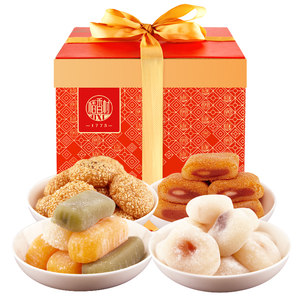 稻香村聚团圆麻薯礼盒1000g 驴打滚艾窝窝麻团新年零食大礼包礼盒