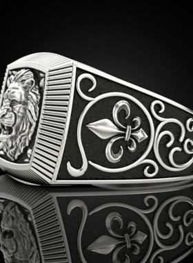 臻荣wish爆款霸气狮子戒指欧美