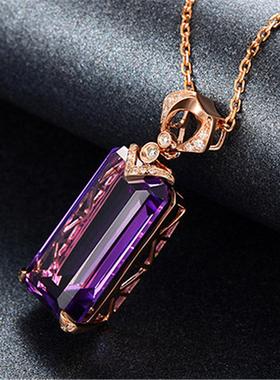 新款气质奢华长方形紫水晶宝石