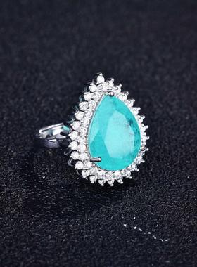 淘宝严选仿天然帕拉伊巴碧玺戒指