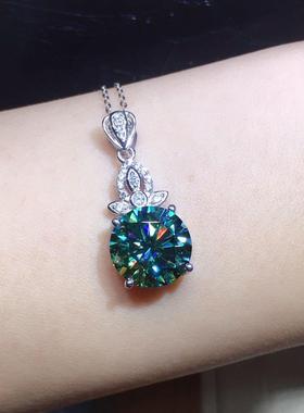 新款仿马尔代夫蓝绿色莫桑钻吊坠