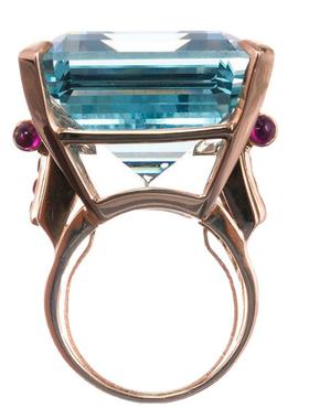 臻荣ebay新款镶嵌海蓝色托帕石