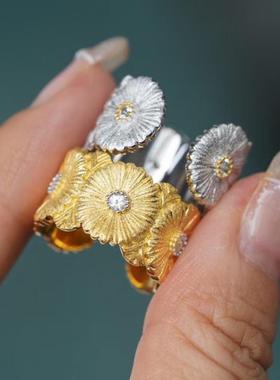 意大利手工拉丝布契风宽版双色金