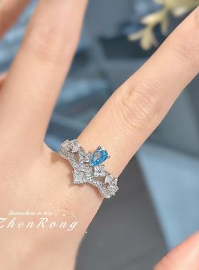 时尚超仙设计高级感海蓝宝皇冠