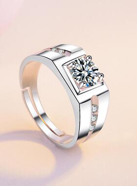 情侣对戒男女钻戒仿真锆石开口