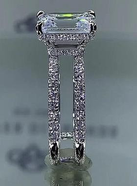 臻荣Temu新款高碳钻订婚戒指结婚