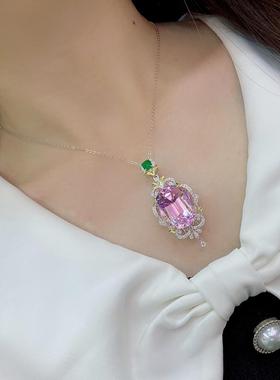 超闪粉钻吊坠夸张鸽子蛋椭圆项链