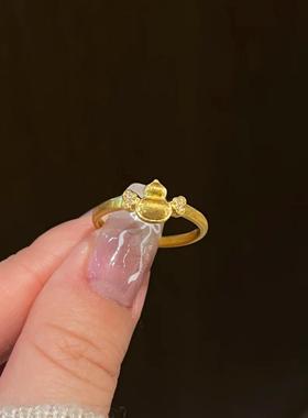 新中式国风小福禄拉丝葫芦戒指