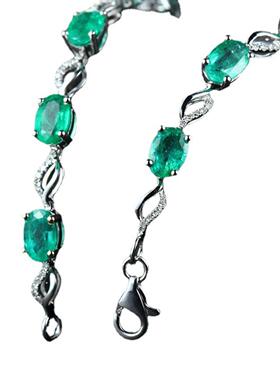 臻荣彩宝系列欧美创意绿宝石手链