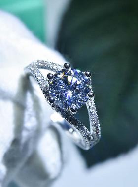 网红爆款镀pt950克拉仿真莫桑钻