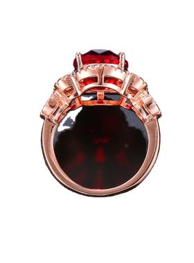 臻荣欧美时尚高端红宝石镶钻戒指